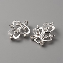 Застежки-защелки из цинкового сплава с кристаллами и стразами&nbsp;LS-FIND-WH0008-19S