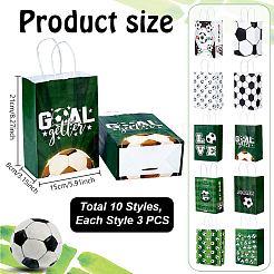 Bolsas de mano de almacenamiento con estampado de fútbol de papel&nbsp;ABAG-PH0001-98