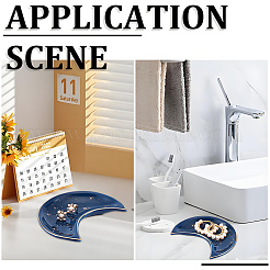 2 шт. фарфоровая тарелка для украшений в виде луны&nbsp;DJEW-BBC0001-02