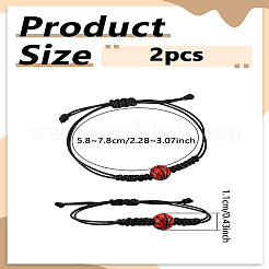 2 pulsera trenzada de cuentas acrílicas&nbsp;BJEW-LP0003-68