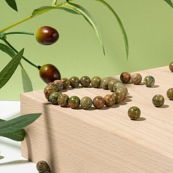 100шт 8мм натуральный унакит круглые бусины&nbsp;DIY-LS0002-18