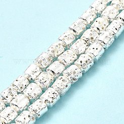 Fili di perle di roccia lavica naturale elettrodeposta&nbsp;G-G984-04S