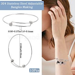 10 bracelet réglable en acier inoxydable 304&nbsp;MAK-BBC0001-16