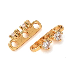Abstandshalter aus Messing mit klarem Zirkonia-Pavé und einem Loch&nbsp;KK-K422-21G