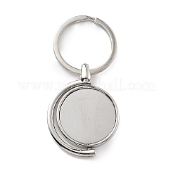 Drehbare Cabochon-Fassungen für Schlüsselanhänger aus Zinklegierung&nbsp;FIND-G088-01B