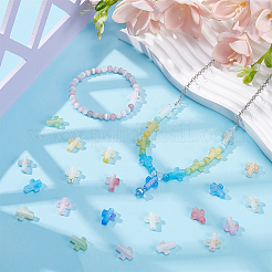 200 шт. 10-цветные градиентные прозрачные акриловые бусины&nbsp;OACR-UN0001-09