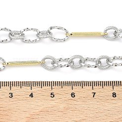 Двухцветные латунные витые цепочки Фигаро&nbsp;KK-C251-32GP