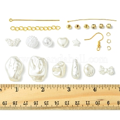 Наборы для самостоятельного изготовления сережек из искусственного жемчуга из латуни и АБС-пластика&nbsp;DIY-FS0007-97