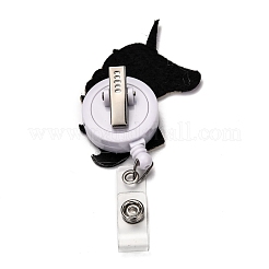 Единорог блестящая пудра из фетра и абс пластиковый значок катушки&nbsp;AJEW-I053-39