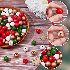 120шт 4 цвета деревянные бусины&nbsp;WOOD-WR0001-14