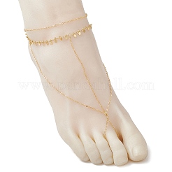 Латунные звездочки кисточки панцирные цепочки кольца на пальцы ног женские браслеты&nbsp;AJEW-AN00663