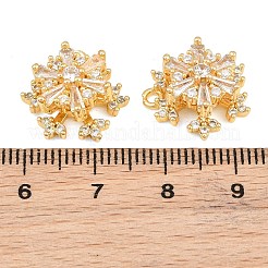 Pendentifs tournants en laiton sertis de micro-pavés de zircone cubique transparente&nbsp;CU-CBA7392-01G