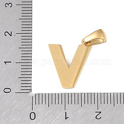 Pendentifs alphabet coquillage blanc naturel&nbsp;STAS-M338-02G-V