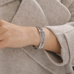 Браслеты-манжеты из нержавеющей стали 304 с выемкой в виде ведьминого узла для женщин&nbsp;FS-WG44EC4-01