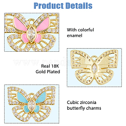 8шт латунные подвески из кубического циркония&nbsp;KK-HS0015-20