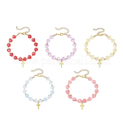 Браслеты из сплава с подвесками в виде креста&nbsp;BJEW-JB13490