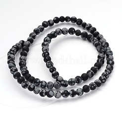 Perles naturelles de pierres précieuses en obsidienne&nbsp;X-G-J338-03-4mm