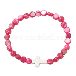 Браслеты из окрашенных натуральных пресноводных ракушек&nbsp;BJEW-JB13397