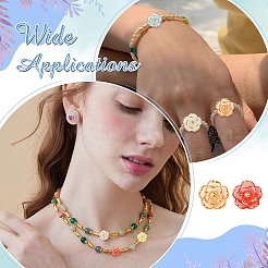 80 шт. 9-х цветные прозрачные акриловые бусины цвета камелии&nbsp;RESI-YW0004-81