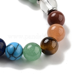 Natürliche Blumen-Amazonit-Chakra-Stretch-Armbänder mit runden Perlen&nbsp;BJEW-K251-01A