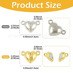 10 sachet de fermoirs magnétiques en alliage avec boucles&nbsp;FIND-FS0004-88P