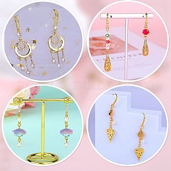 10 paio di ganci per orecchini in ottone con micro pavé di zirconi trasparenti&nbsp;ZIRC-SZ0004-99