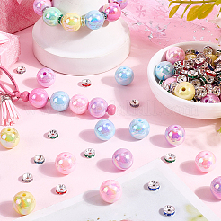 50шт круглые непрозрачные акриловые бусины&nbsp;MACR-SC0002-35