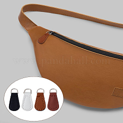 12 шт. 4-х цветные язычки для застежки-молнии из искусственной кожи&nbsp;HJEW-LP0001-80