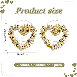 8 пара сережек-гвоздиков из цинкового сплава двух цветов&nbsp;EJEW-GO0007-001