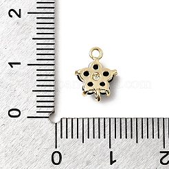 Messing Pavé Zirkonia Blumen Glieder Verbinder Charms&nbsp;KK-H089-34G-03