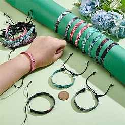 20 шт. 4-цветные плетеные браслеты из полиэстерового шнура в этническом стиле для мужчин и женщин&nbsp;BJEW-UN0001-92