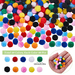 400 pz 10 colori fai da te bambola artigianato pom pom filato pom pom palline&nbsp;AJEW-SC0003-26