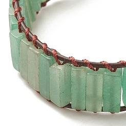 Bracelet rectangle en perles d'aventurine verte naturelle&nbsp;BJEW-JB08198-03