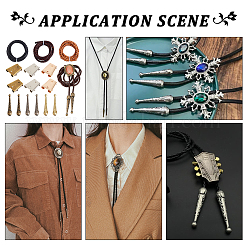 Kit de fabrication de cravate bolo en cuir de vache avec fermoir en alliage&nbsp;DIY-NB0010-52