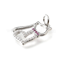 Pendentifs avec zircon cubiques à micro-pavés en laiton&nbsp;KK-V007-005P-01