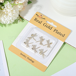 8 шт. латунные подвески с микропаве из прозрачного кубического циркония&nbsp;KK-BBC0021-82