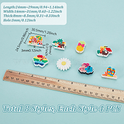 32 ensemble de perles focales en silicone de 8 styles&nbsp;SIL-GA0001-26