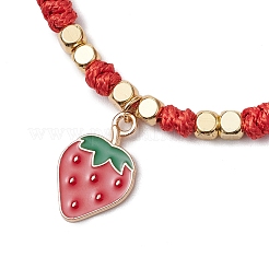 Perle di porcellana e braccialetti di perline intrecciate in ottone&nbsp;BJEW-JB11118