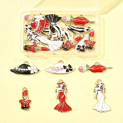 24шт 6 стиля подвески из сплава с эмалью&nbsp;ENAM-FS0002-70