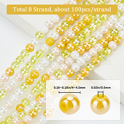 8 нити прозрачные гальванические стеклянные бусины нити&nbsp;GLAA-BBC0001-04C