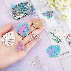 40 шт. 4 шт. филигранные подвески из нержавеющей стали 201&nbsp;STAS-DC0010-05