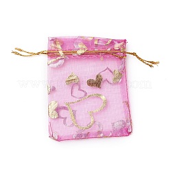 Сердце напечатаны органза сумки OP-X0001-02