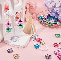 56 шт. 7-цветные непрозрачные акриловые бусины с УФ-покрытием&nbsp;PACR-TA0001-25