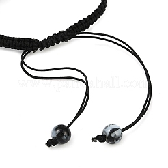 4 braccialetto intrecciato di perline rotonde in vetro&nbsp;BJEW-JB11974
