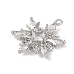 Рождественские тематические латунные подвески с микропаве и кубическим цирконием&nbsp;X-KK-Z065-01-02P