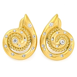 Серьги-гвоздики из нержавеющей стали 304 с микропаве из прозрачных кубических цирконий для женщин&nbsp;EJEW-U023-12G