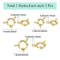 6 шт. 3 стиля ионного покрытия (IP) 304 нержавеющая сталь пружинные кольца застежки&nbsp;STAS-YW0003-53