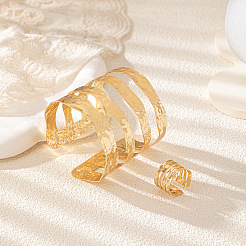 Наборы из многослойных браслетов-манжет и колец-манжет из сплава&nbsp;FS-WG89442-01