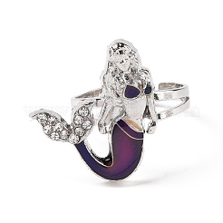 Кольцо настроения в виде русалки из стекла&nbsp;LS-RJEW-C031-05P