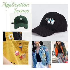 24 шт. 3 вышитых тканевых заплатки в мультяшном стиле с двумя глазами&nbsp;PATC-BC0001-05